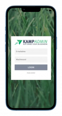 KampAdmin app inloggen